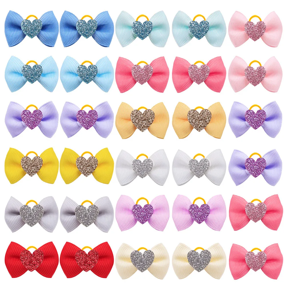 Lazos para perros con corazones hechos a mano - Colores surtidos - imagen 5