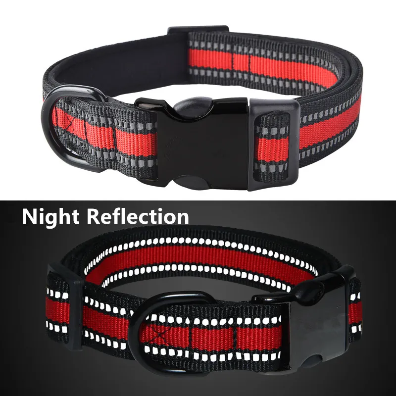 Collar reflectante de nailon para perro, cadena ajustable para caminar, impermeable, producto para mascotas - imagen 3