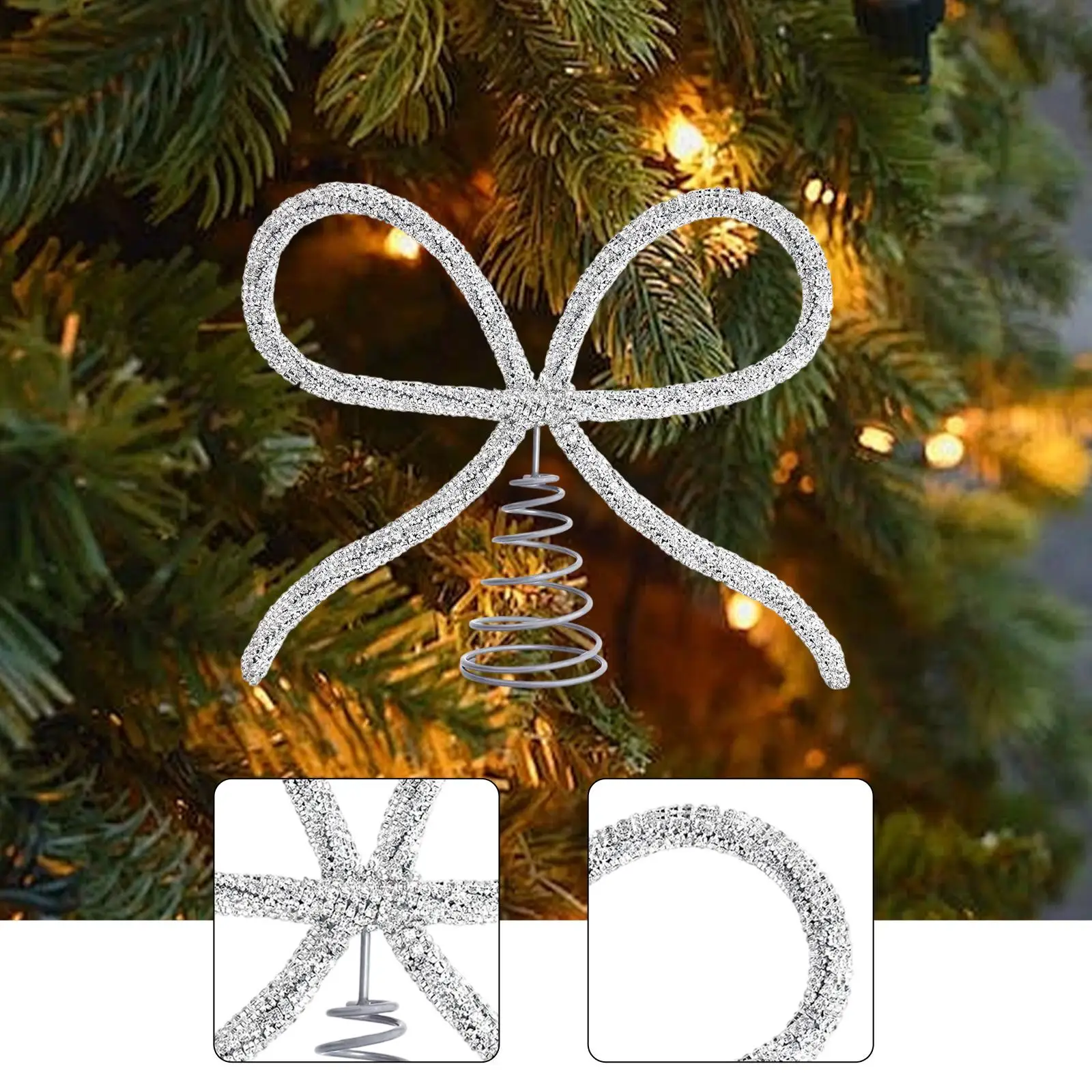 Adorno para árbol de Navidad con lazo, decoración navideña única y versátil, adorno para árbol de Navidad para interiores, recuerdos de fiesta en casa, accesorios para fotos de cafetería, centro comercial - imagen 2