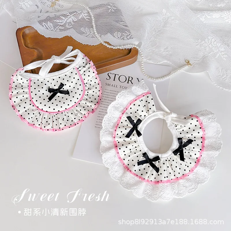 Babero para mascotas, lazo Floral, toalla de baba de encaje, bufanda para gato, Collar para perro, accesorio de peluche para mascotas, accesorios para perros pequeños, accesorios para cachorros