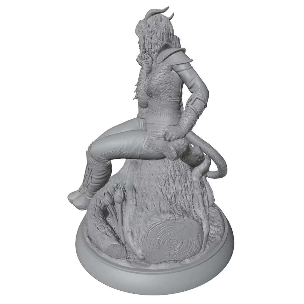 Figura anime GK de gato impresa en 3D – Modelo gris sin montar - imagen 5