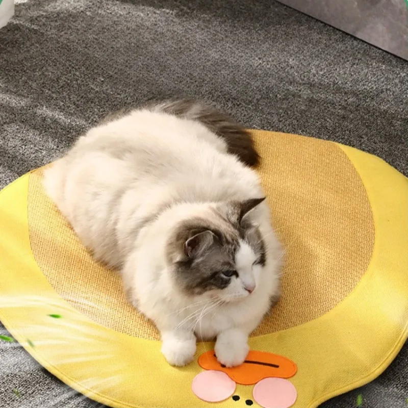 Esteras para dormir de verano para mascotas, almohadilla de cama suave tejida de mimbre para perros, estera refrescante transpirable para cachorros y gatos, suministros de disipación de calor - imagen 2