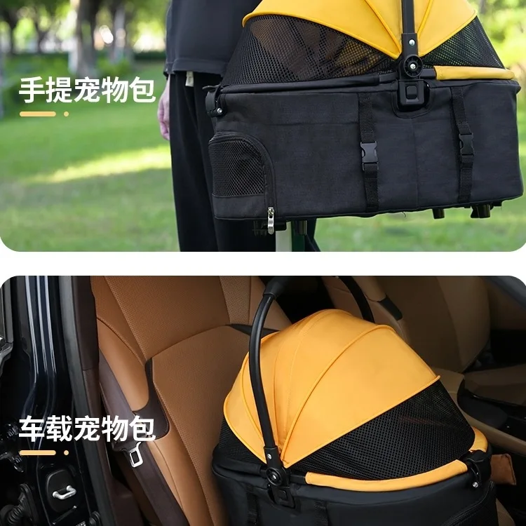 Carrito de paseo plegable para perros y gatos pequeños y medianos - imagen 4