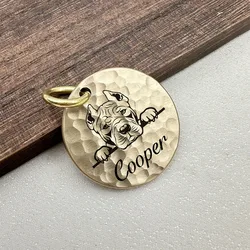 Placa identificativa de latón para perros y gatos – Grabada a mano