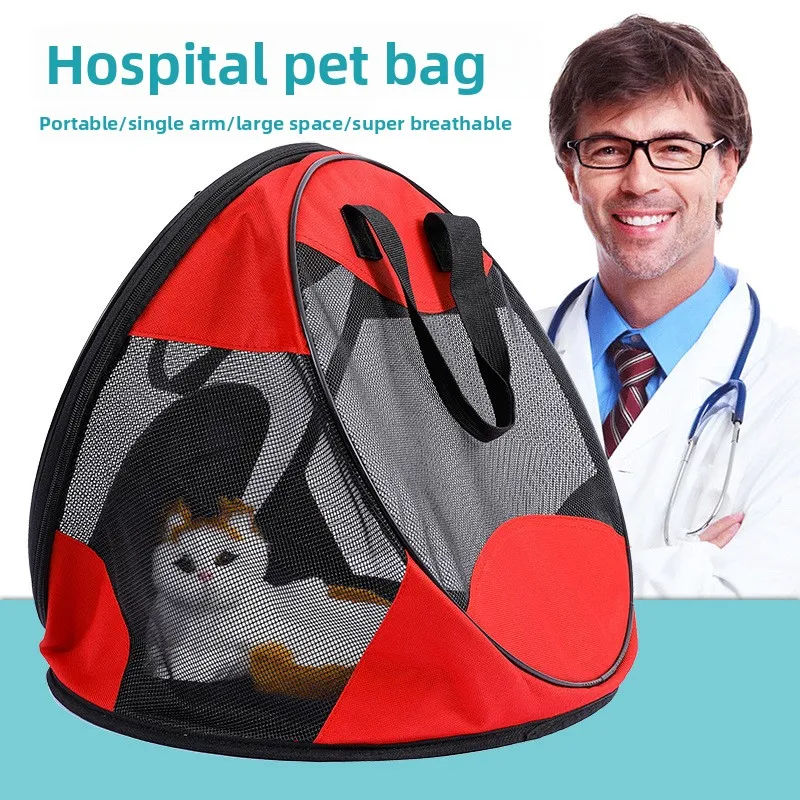 Bolso transporte triangular ligero plegable transpirable para perros y gatos - imagen 3