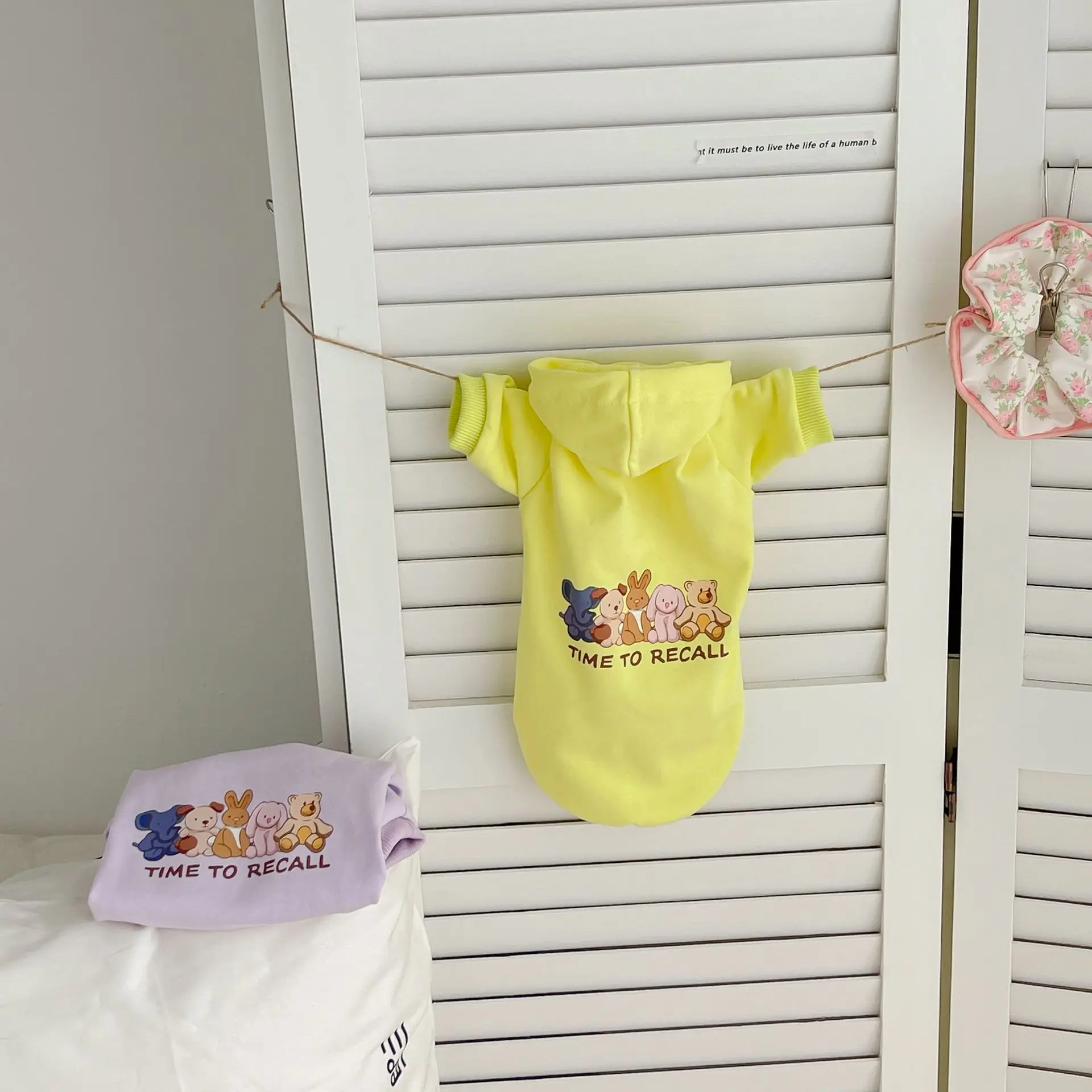 Sudadera con capucha para mascotas, camisa Base de color caramelo, sudadera de manga larga con estampado de dibujos animados, jersey para perros de otoño e invierno - imagen 2