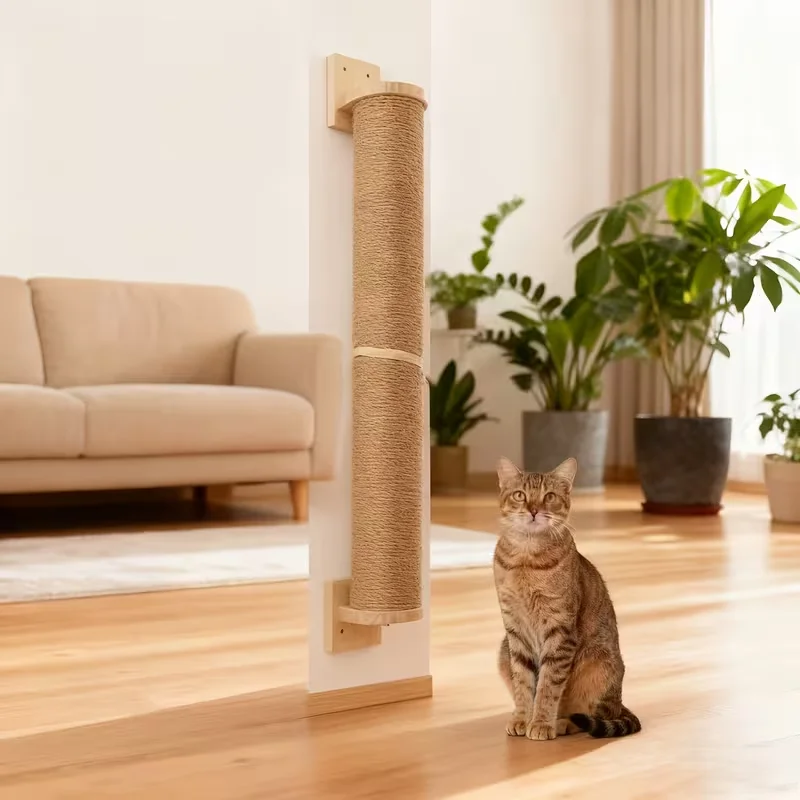 Rascador de pared alto para gatos resistente con poste de sisal - imagen 5