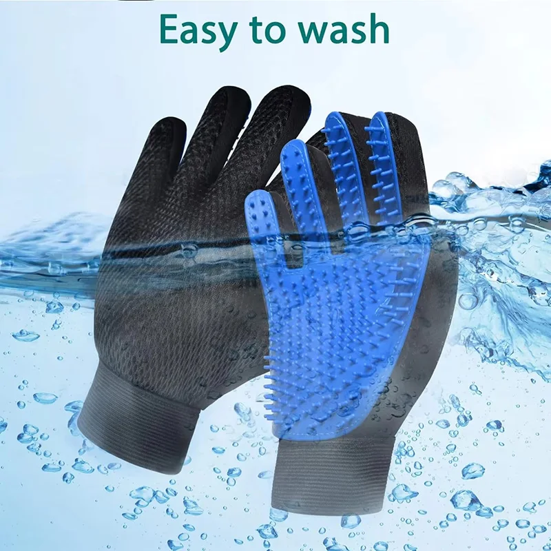 Guantes de ducha para quitar el pelo de mascotas, cepillo de baño para cachorros y gatos, guante de limpieza con peine de silicona, suministros de masaje para el cuidado de perros - imagen 5