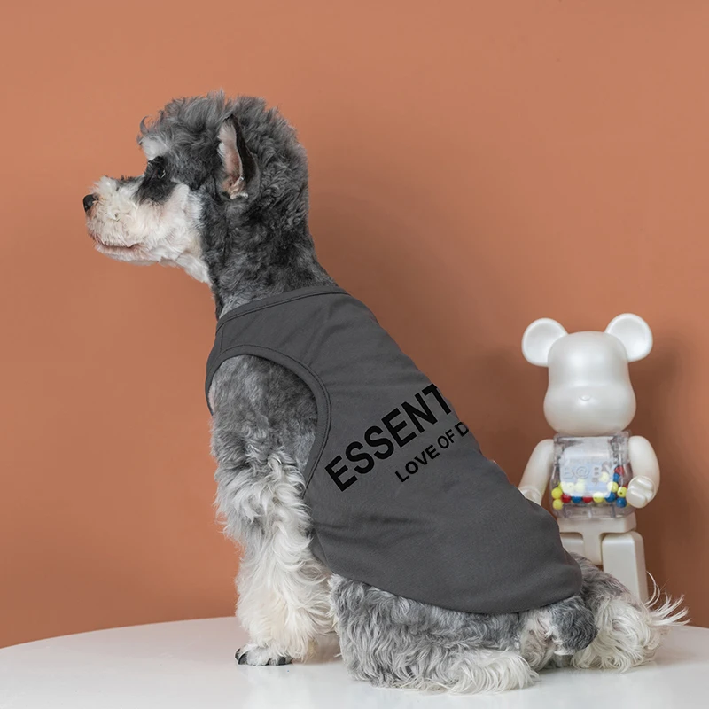 Mode Shirt Frühling Sommer Weste für Schnauzer Balck ärmelloses T-Shirt Yorkshire Teddy Outfit für kleine Medienhunde - imagen 4