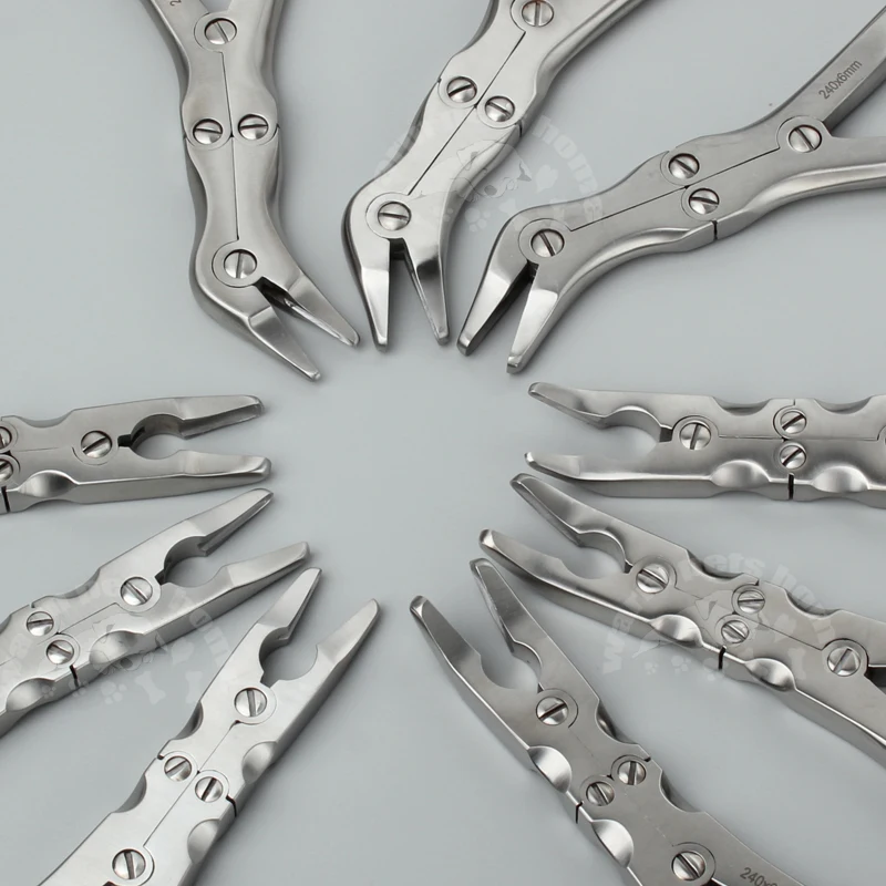 Rongeur médico de doble articulación, acero inoxidable, doble acción, hueso, 180mm, 240mm, instrumentos ortopédicos veterinarios - imagen 2