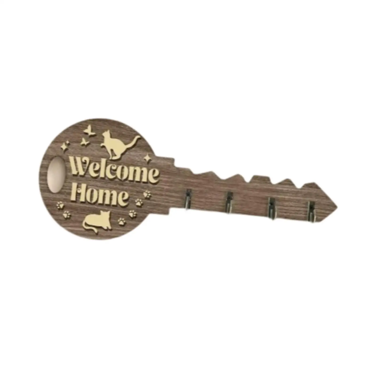 Wooden Wall Key Holder Wall Mounting Decorative Wood Key Hanger Key Rack Entryway Organizer for Office Doorway Hallway Entryway