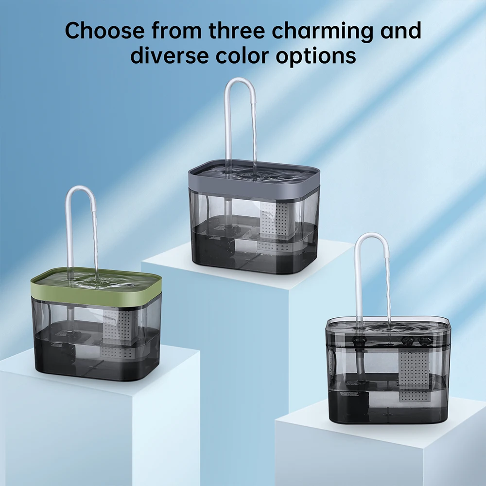 Fuente de agua para gatos con filtro automático USB, bebedero para gatos negro transparente de recircular, dispensador automático ultrasilencioso para beber para mascotas - imagen 4