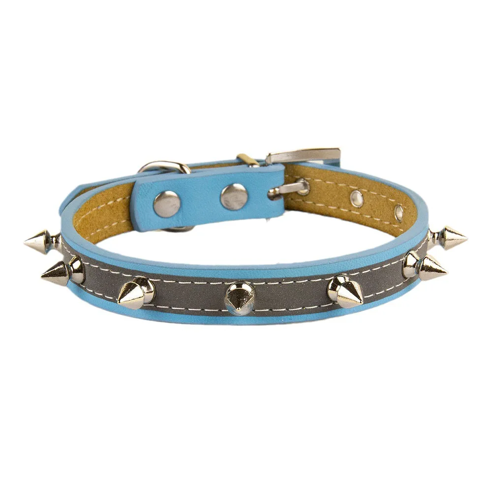 Collar de cuero punk para perros y gatos – Ajustable con remaches