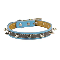 Collar de cuero punk para perros y gatos – Ajustable con remaches