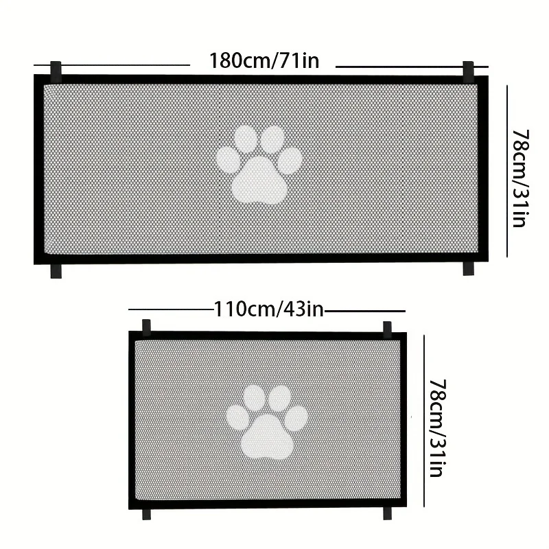 Puertas de red portátiles para perros, redes de aislamiento para perros, vallas de seguridad para gatos y perros, suministros para mascotas sin perforaciones para garantizar la seguridad de las mascotas - imagen 2