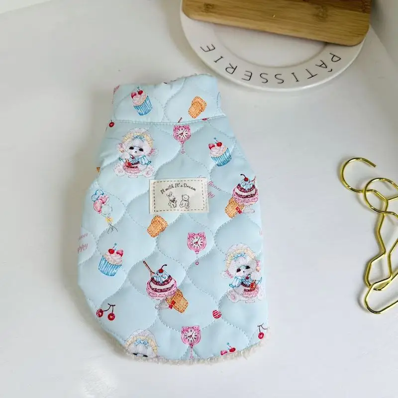 Chaleco de terciopelo para otoño e invierno para mascotas, abrigo cálido de invierno para gatos de peluche, chaleco bonito, ropa para perros pequeños, ropa para perros pequeños - imagen 3