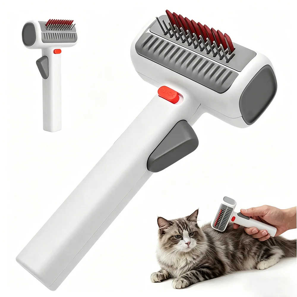 Cepillo quitapelos 2 en 1 para perros y gatos con giro 360