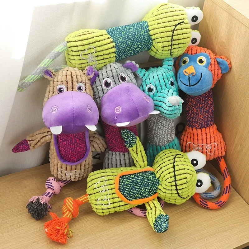 Juguete para perros con forma de animales, juguetes chirriantes resistentes a mordeduras, juguetes de pana para perros pequeños y grandes, accesorios de entrenamiento para cachorros y mascotas