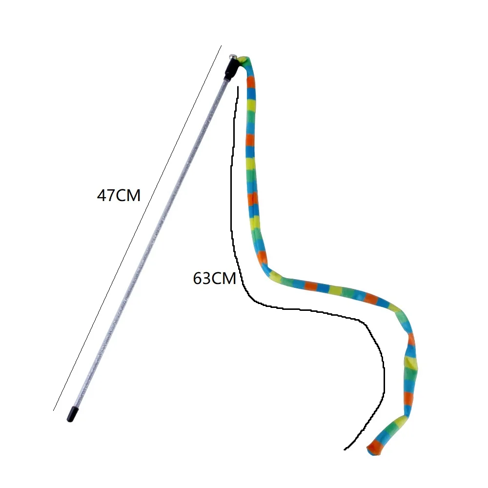 Juguete interactivo para gato, campana de serpiente, Varita Teaser, juguete divertido, oruga colorida, Varita Teaser, suministros para mascotas, accesorio para gatos - imagen 3