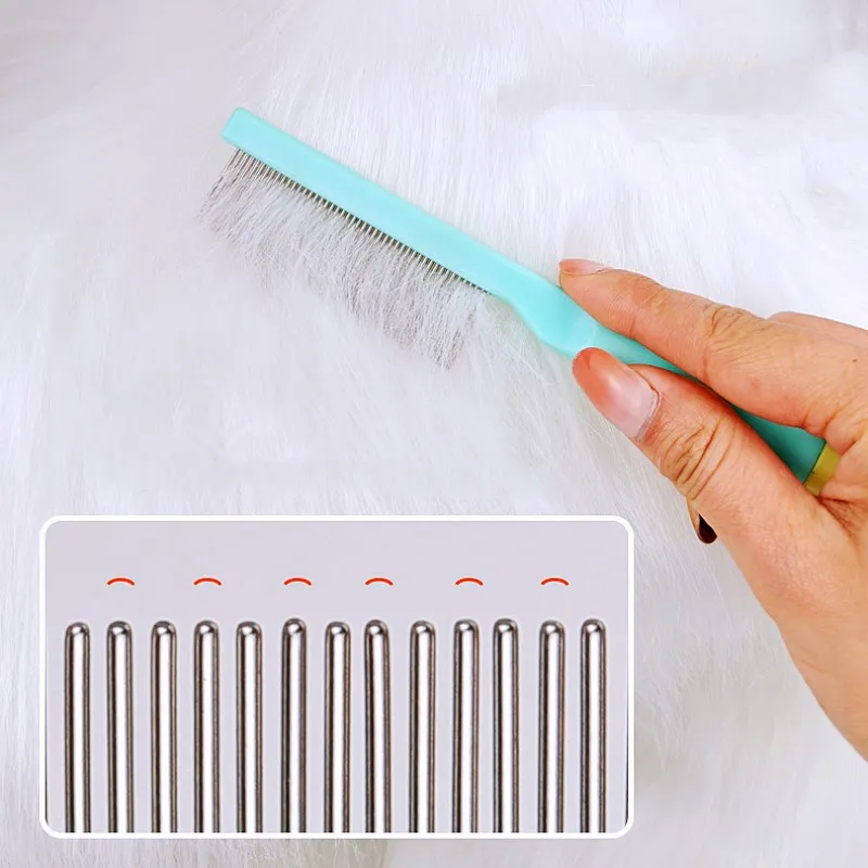 Peine cepillo acero inoxidable para gatos y perros: elimina pulgas - imagen 4
