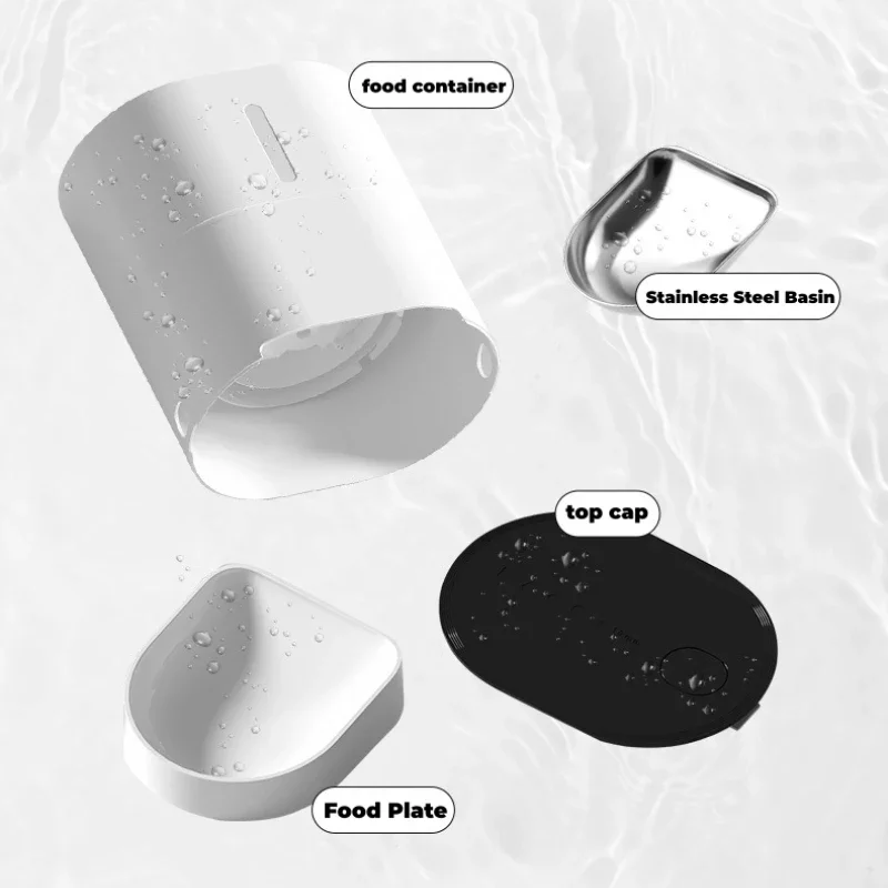 Comedero automático de vídeo para mascotas con cámara HD, dispensador de alimentos para gatos y perros, alimentador inteligente WiFi con cámara, Audio bidireccional de 4L, móvil - imagen 4