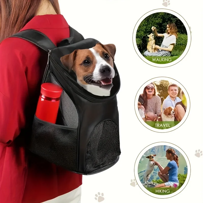 Bolsa de malla portátil para perros, mochila transpirable para perros, bolsa plegable para perros de gran capacidad, mochila transpirable para perros de gran capacidad para exteriores