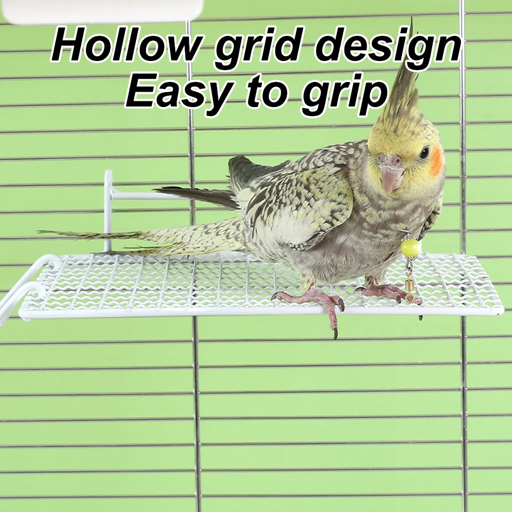 Estación de malla de acero inoxidable para loros, plataforma de juguete, plataforma de descanso, juguete de escalera para mascotas, pájaros, loros, hámsteres, suministros de decoración, 1 ud. - imagen 4