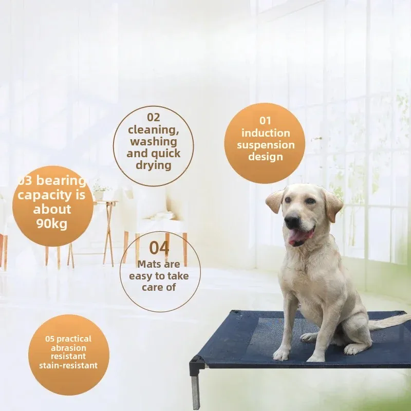 Cama elevada para perros grandes, cama plegable para acampar, casa para gatos, cama portátil a prueba de humedad para perros, accesorios lavables y extraíbles para perros - imagen 2