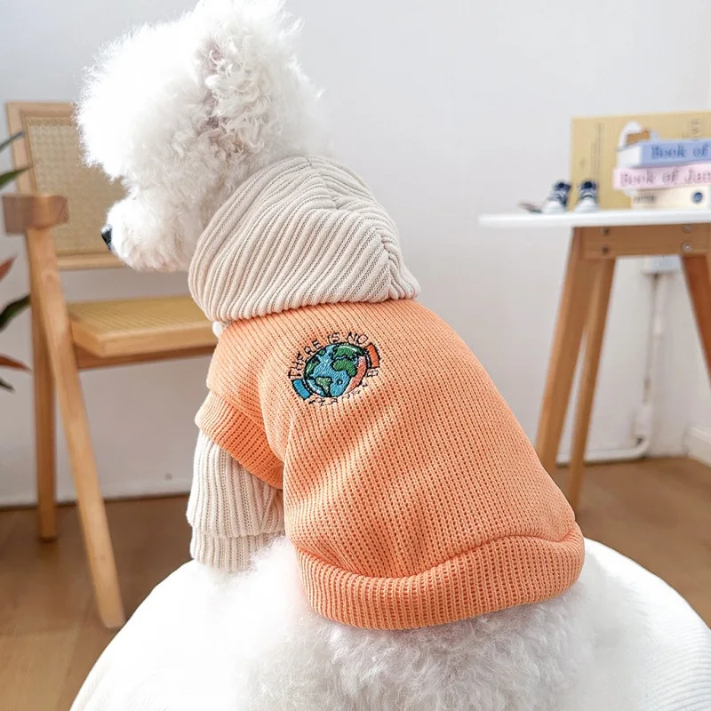 Sudaderas con capucha cálidas de invierno para perros, dos piezas falsas, ropa para mascotas para perros pequeños y medianos, abrigo cómodo para cachorros, trajes de peluche para Chihuahua - imagen 3