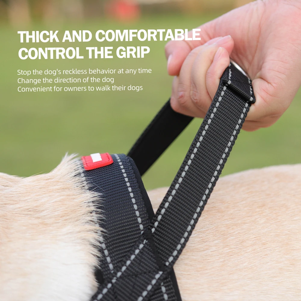 Arnés para perros resistente sin tirones, chaleco ligero reflectante para silla de montar, Collar para mascotas con correas acolchadas, diseño antiescape - imagen 3