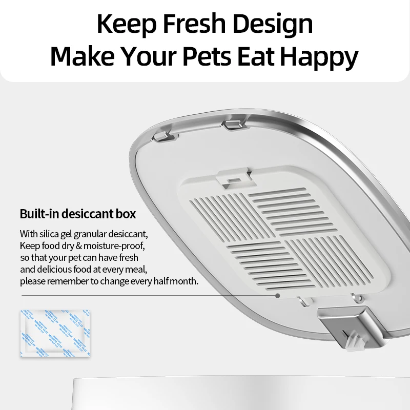 ROJECO-comedero automático para gatos, dispensador inteligente de comida para gatos, con Control remoto, WiFi, doble alimentador para gatos y perros, accesorios - imagen 5
