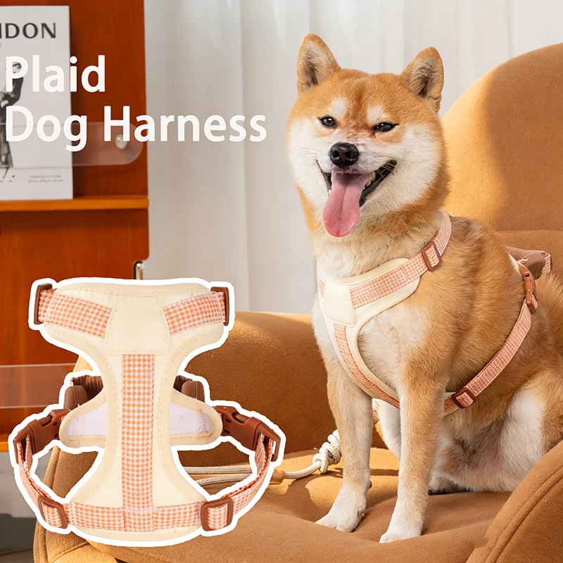 Arnés para perros sin tirones, lindo chaleco ajustable sin estrangulamiento para mascotas con correa, mango de entrenamiento de control suave para perros grandes, arnés para chaleco para perros - imagen 4