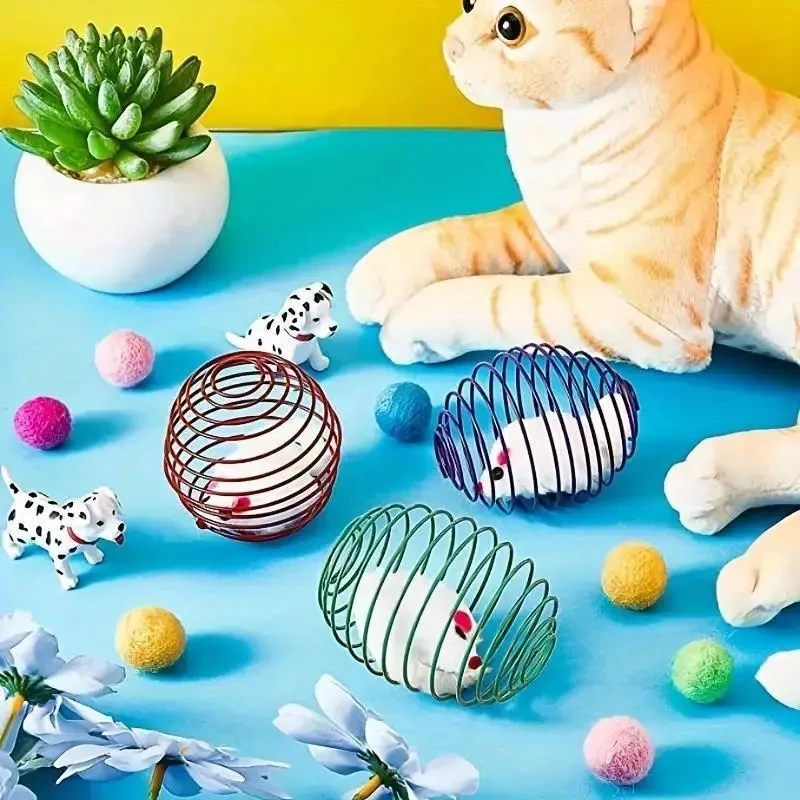 Bolas de juguete piezas gatos, Juguetes Divertidos y elásticos para gatitos, interactivos, Color aleatorio, 3 unidades - imagen 5