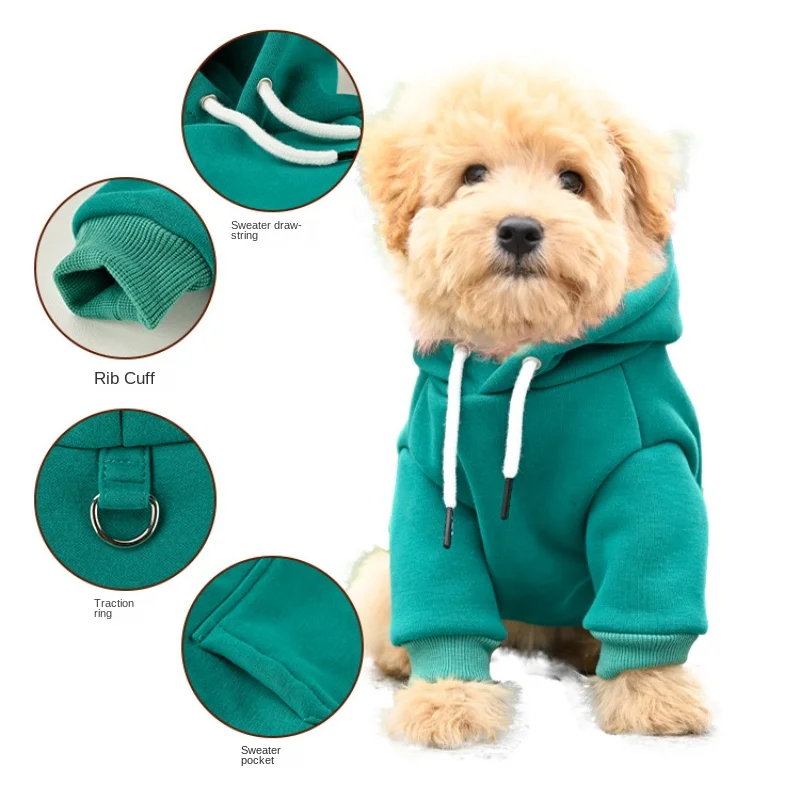 Ropa para perros, Sudadera con capucha para perros pequeños y medianos, chaleco para perros, sudadera para exteriores, Bulldog Husky, ropa cálida de lana para mascotas, disfraz para cachorros y gatos - imagen 3
