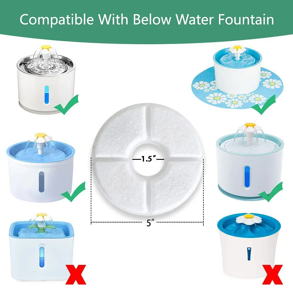 Filtros de carbón activado para fuente automática para gatos, alimentador de agua, repuesto de filtro para beber, accesorios para mascotas - imagen 2