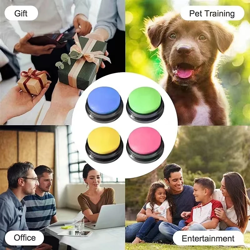 Botones para mascotas para comunicación, grabación de voz parlante, botones grabables para perros, botones de entrenamiento para gatos, regalo divertido para responder - imagen 4