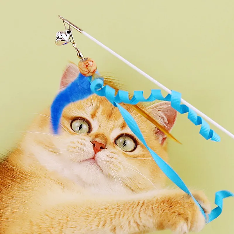 Varita con plumas para gatos – Juguete interactivo con mango flexible - imagen 5
