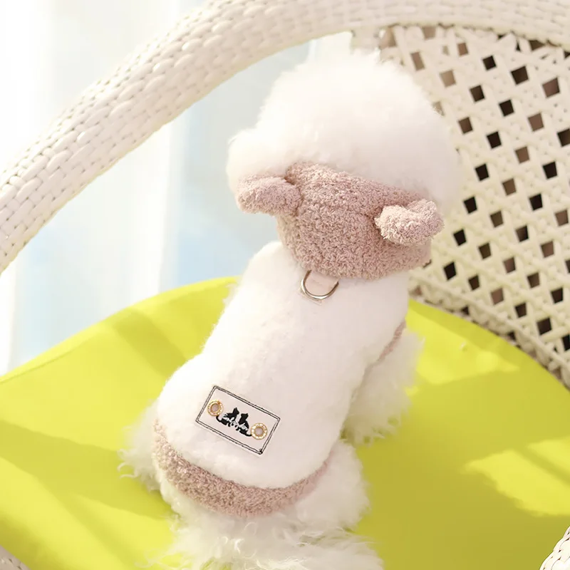 Abrigo con sombrero de oso de peluche para mascotas, Sudadera con capucha de otoño/invierno, oso de peluche, Yorkshire, abrigo de invierno para perros pequeños, abrigo grueso, ropa para cachorros - imagen 4