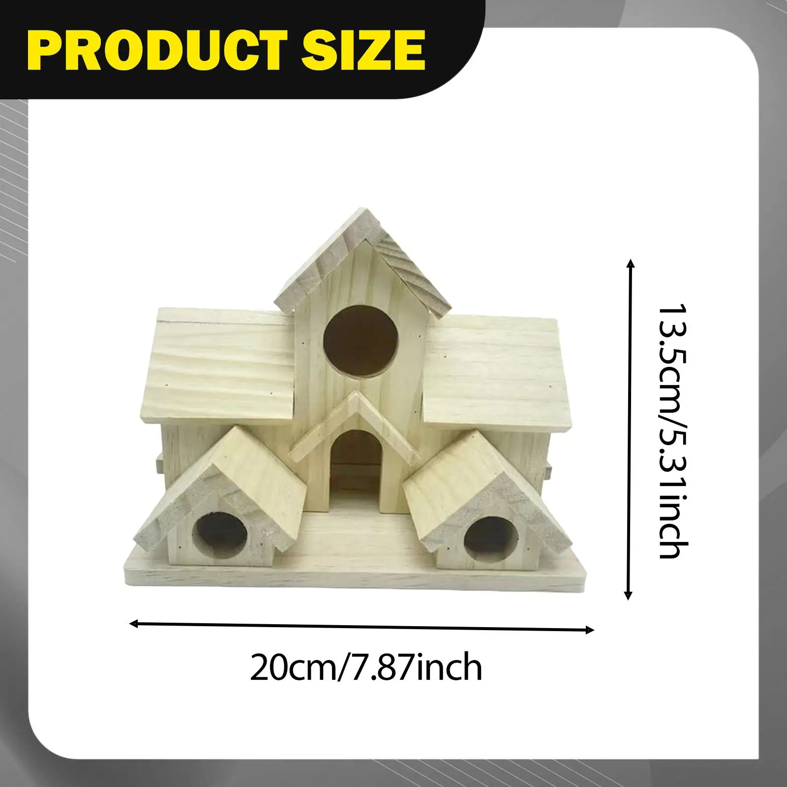Casa colgante rústica de madera para pájaros de jardín con comedero - imagen 5