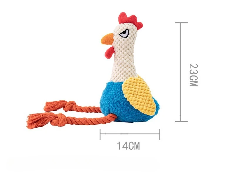 Juguete cuerda para perros cachorros – Gallo mordedor resistente - imagen 3