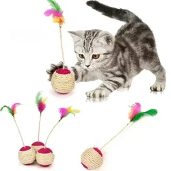 Pelota rascadora de sisal para gatos – Juguete interactivo