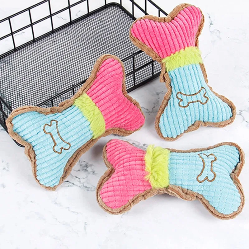 1 unidad de sonido para mascotas, rechinar los dientes, resistente a las mordeduras, gato, perro, juguete de peluche, suministros, granos de maíz, hueso - imagen 2