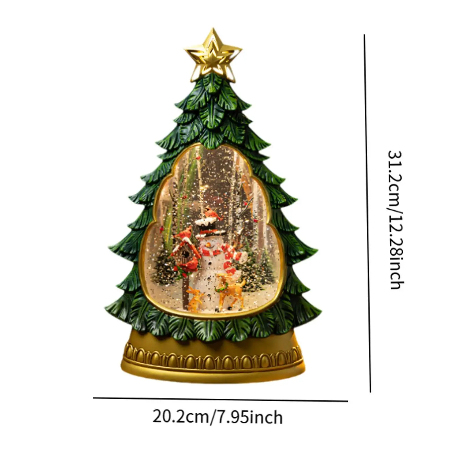 Christmas Tree Music Box Decor Creative Kids Girls Gift Light up Musical Box Ornament for Shops Cafes Desktop Holiday Wedding