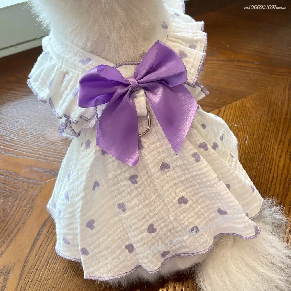 Ropa bonita para perros pequeños, vestido de princesa para perros, ropa transpirable para cachorros, falda de boda para gatos, vestidos finos para mascotas, moda de verano - imagen 3