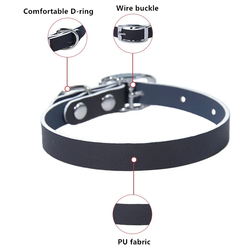 Collar ajustable de polipiel para perros y gatos pequeños - imagen 2