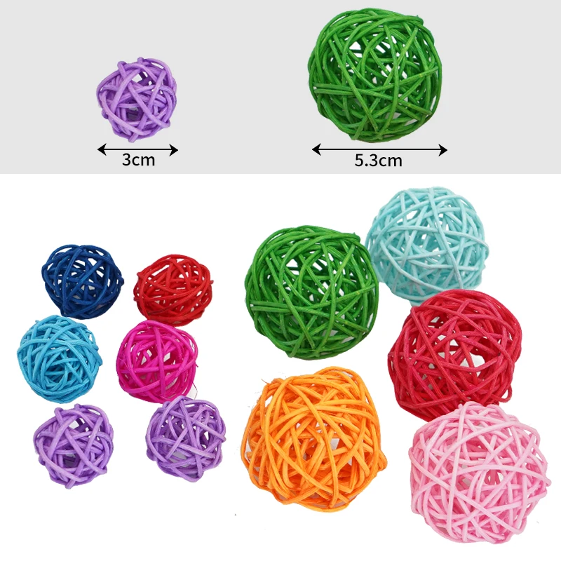 Juguetes para mascotas, juguetes para masticar, pelota de mimbre para pájaros, juguete para loros, periquitos, cacatúas, juguetes para masticar, jaulas para loros, 5 uds. - imagen 4