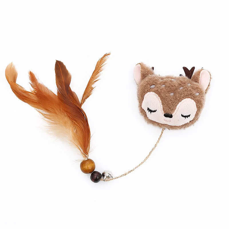 Juguete para gatos con plumas: peluche interactivo y campana - imagen 2