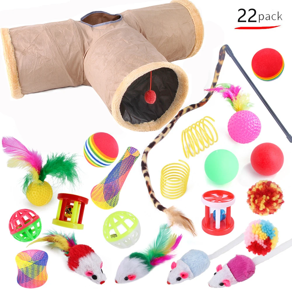 Túnel plegable para gatos, juguetes con forma de ratón, bolas para gatos, Juguetes Divertidos para gatitos, suministros de ratón de simulación, accesorios para gatos - imagen 5