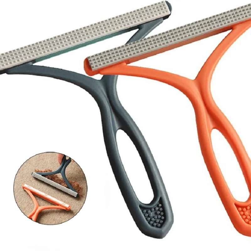 Removedor de pelusas de doble cara 2 en 1 para mascotas, herramienta de limpieza, afeitadora, limpiador de suéter, raspador de tela para ropa y alfombra, 1 ud.