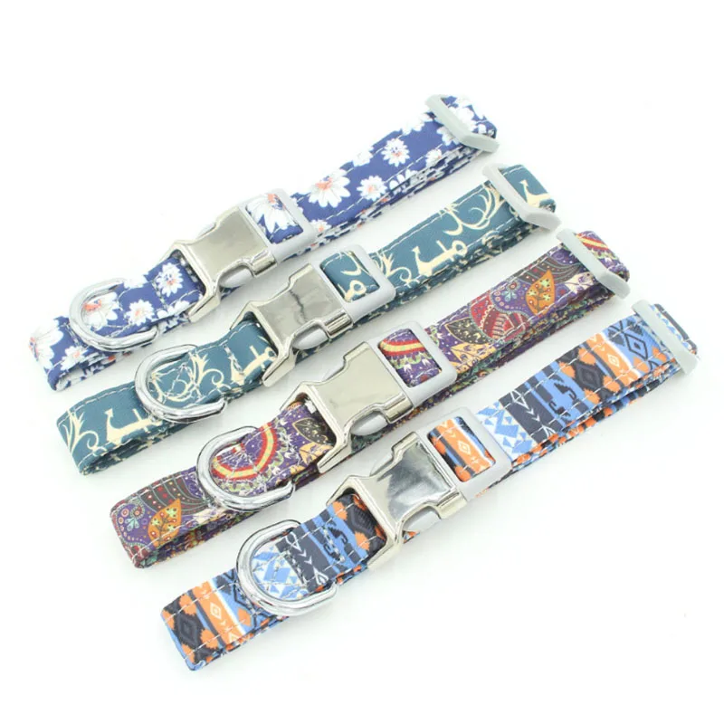 Collar de perro con hebilla de acero inoxidable, correas dobles suaves ajustables, Collar de perro duradero de Color aleatorio - imagen 5